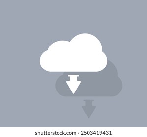 Icono de Vector de color blanco con sombra sobre fondo gris