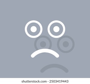 Vector icon of white color with shadow on gray background