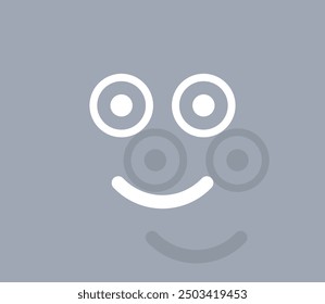 Vector icon of white color with shadow on gray background