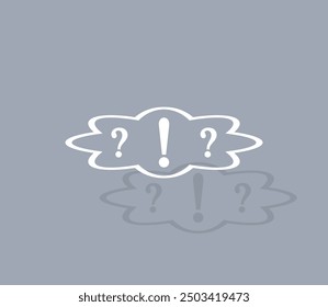 Vector icon of white color with shadow on gray background