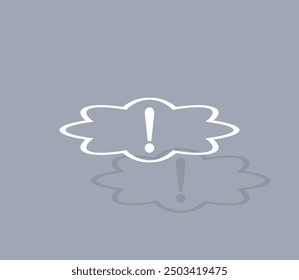 Vector icon of white color with shadow on gray background
