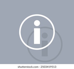 Vector icon of white color with shadow on gray background