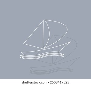 Vector icon of white color with shadow on gray background