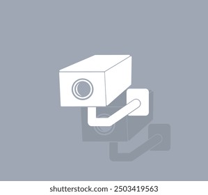 Vector icon of white color with shadow on gray background