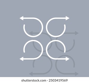 Vector icon of white color with shadow on gray background