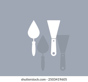 Icono de Vector de color blanco con sombra sobre fondo gris