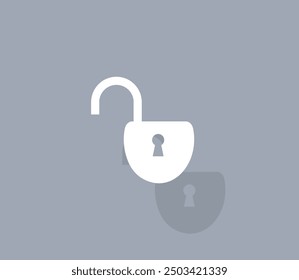 Vector icon of white color with shadow on gray background