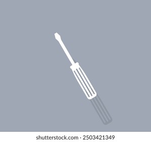 Icono de Vector de color blanco con sombra sobre fondo gris