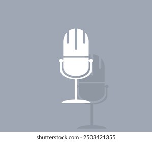 Vector icon of white color with shadow on gray background