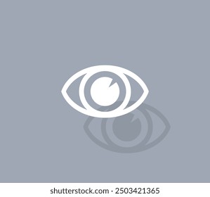 Vector icon of white color with shadow on gray background