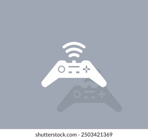 Icono de Vector de color blanco con sombra sobre fondo gris