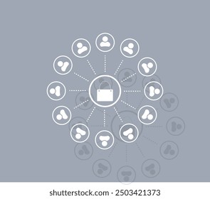 Vector icon of white color with shadow on gray background