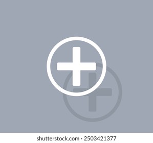 Vector icon of white color with shadow on gray background