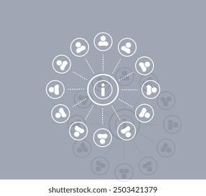 Vector icon of white color with shadow on gray background