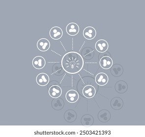 Icono de Vector de color blanco con sombra sobre fondo gris