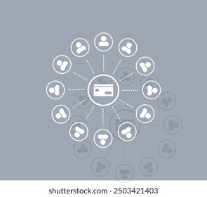 Vector icon of white color with shadow on gray background
