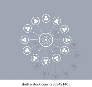 Icono de Vector de color blanco con sombra sobre fondo gris