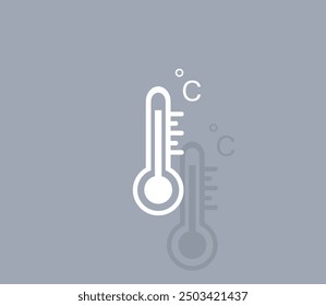 Vector icon of white color with shadow on gray background