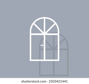 Vector icon of white color with shadow on gray background