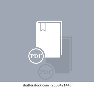 Icono de Vector de color blanco con sombra sobre fondo gris