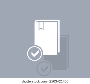 Vector icon of white color with shadow on gray background