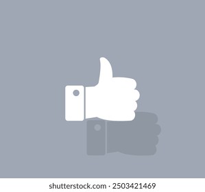 Vector icon of white color with shadow on gray background