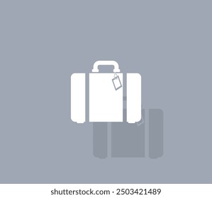 Vektorsymbol von weißer Farbe mit Schatten auf grauem Hintergrund