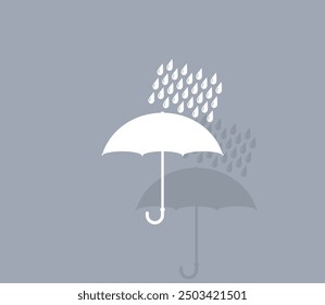 Vector icon of white color with shadow on gray background