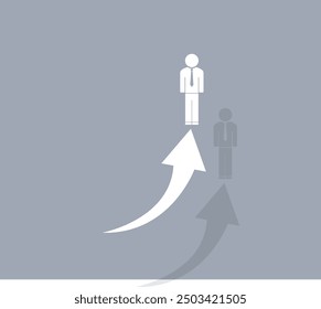 Vector icon of white color with shadow on gray background