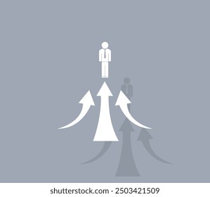 Vector icon of white color with shadow on gray background