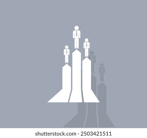 Vector icon of white color with shadow on gray background