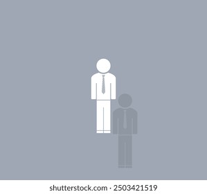 Icono de Vector de color blanco con sombra sobre fondo gris