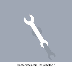 Icono de Vector de color blanco con sombra sobre fondo gris