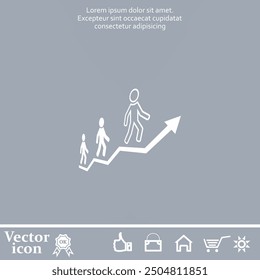 Vector icon of white color with shadow on gray background