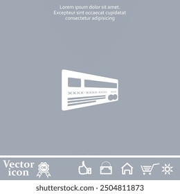 Vector icon of white color with shadow on gray background