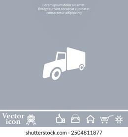 Vector icon of white color with shadow on gray background