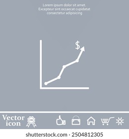 Vector icon of white color with shadow on gray background