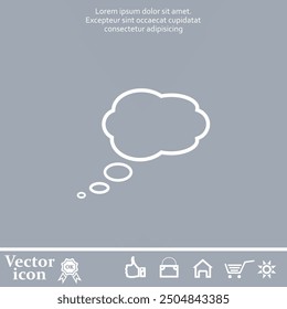 Vector icon of white color with shadow on gray background