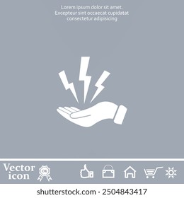 Vector icon of white color with shadow on gray background