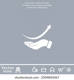 Icono de Vector de color blanco con sombra sobre fondo gris