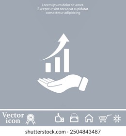Vector icon of white color with shadow on gray background