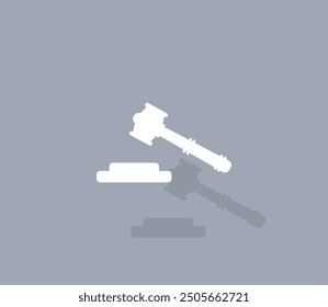 Icono de Vector de color blanco con sombra sobre fondo gris