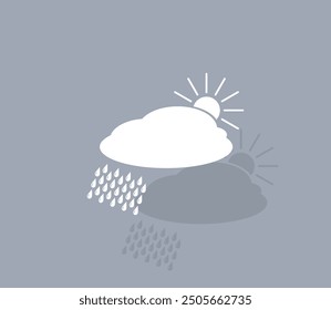 Vector icon of white color with shadow on gray background