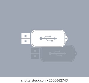 Vector icon of white color with shadow on gray background