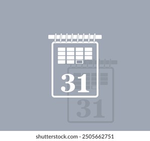 Icono de Vector de color blanco con sombra sobre fondo gris