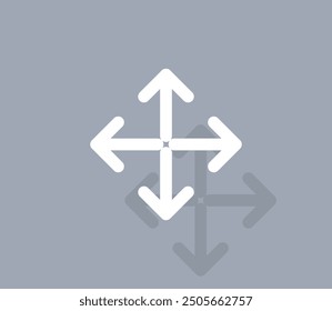 Vector icon of white color with shadow on gray background