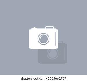 Vector icon of white color with shadow on gray background