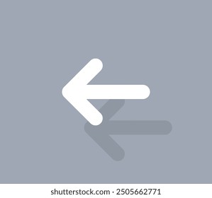 Vector icon of white color with shadow on gray background
