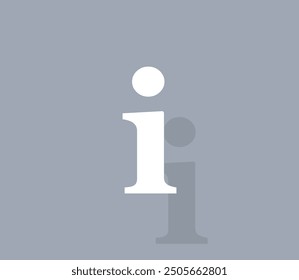 Vector icon of white color with shadow on gray background