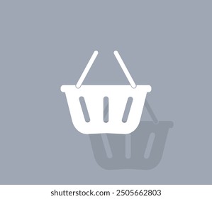 Vector icon of white color with shadow on gray background